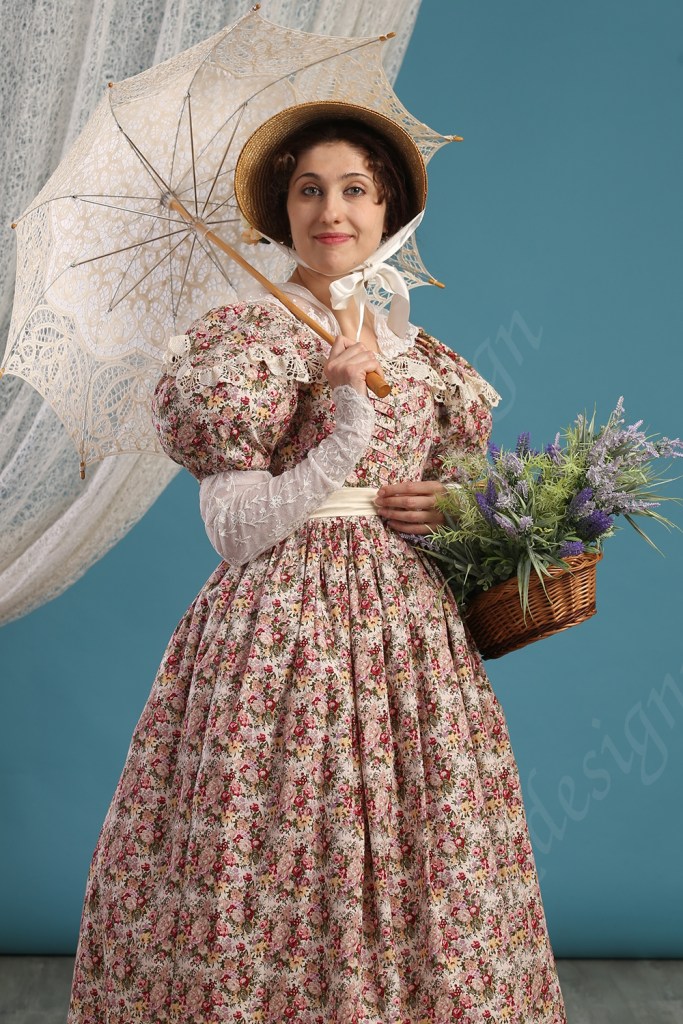 19th century cotton walking dress